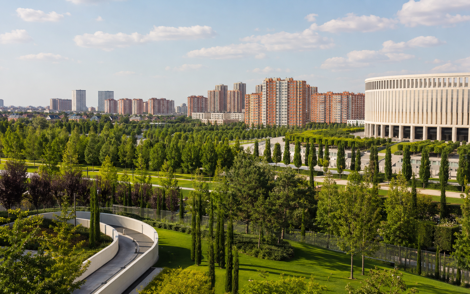 Городской парк и панорама Краснодара
